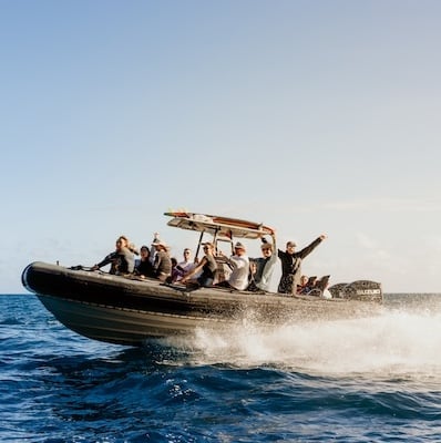 Zodiac boat tour Kauai Na Pali Coast.