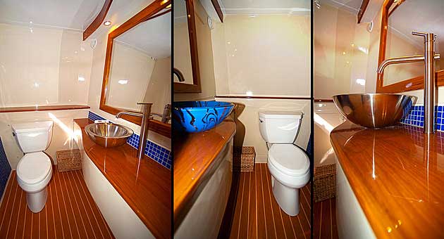 2 bathrooms for your convenience on your catamaran cruise Kauai.