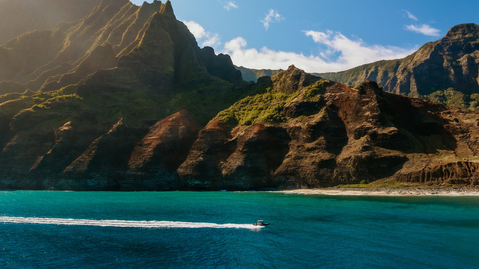 Kauai Zodiac boat tours on the way to sea caves.