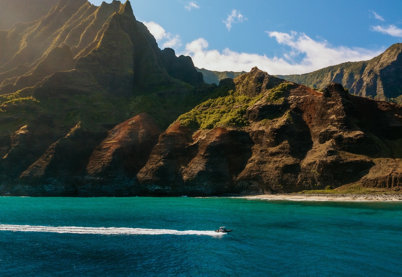 Kauai Zodiac boat tours on the way to sea caves.